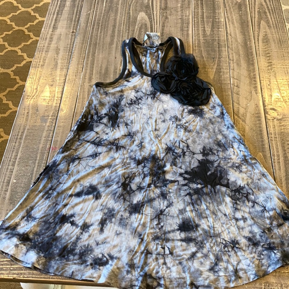 Black grey tie dye dress